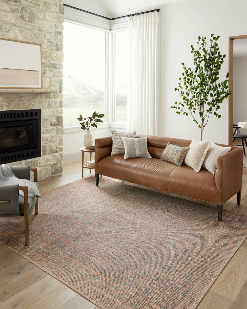 Aubrey Blue / Terracotta Rug (AUB-04)