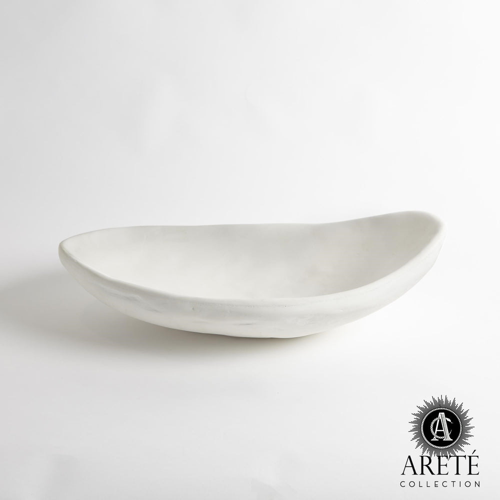 Modernist Low Bowl White Plaster