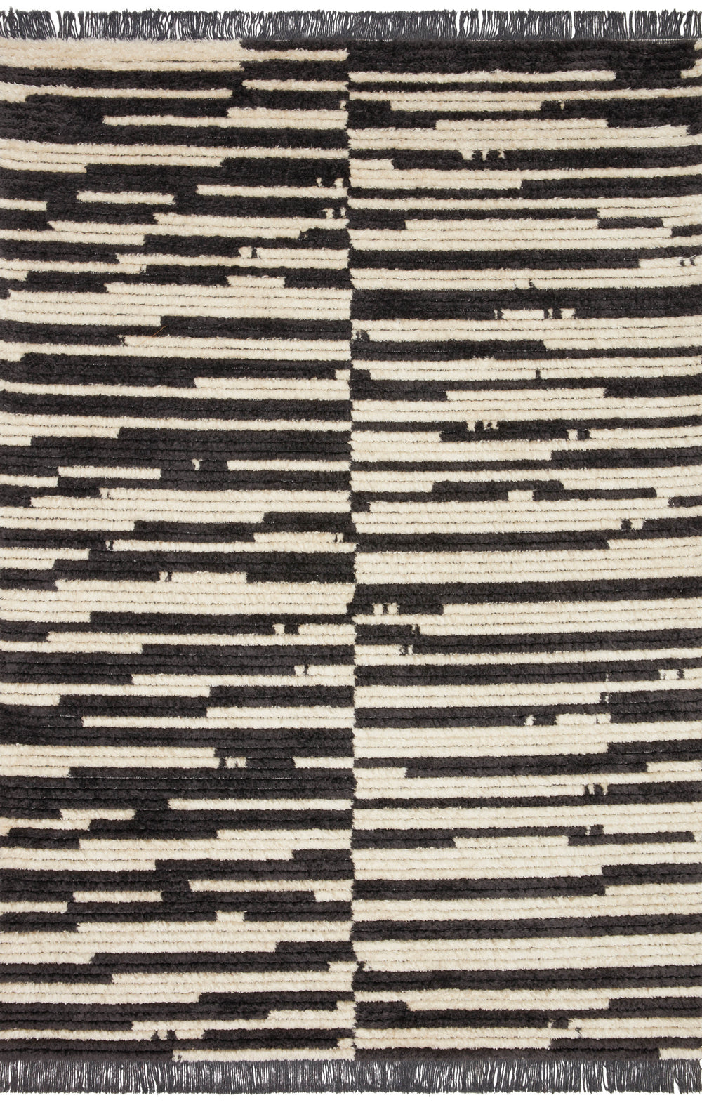 Alice Cream / Charcoal Rug (ALI-03)