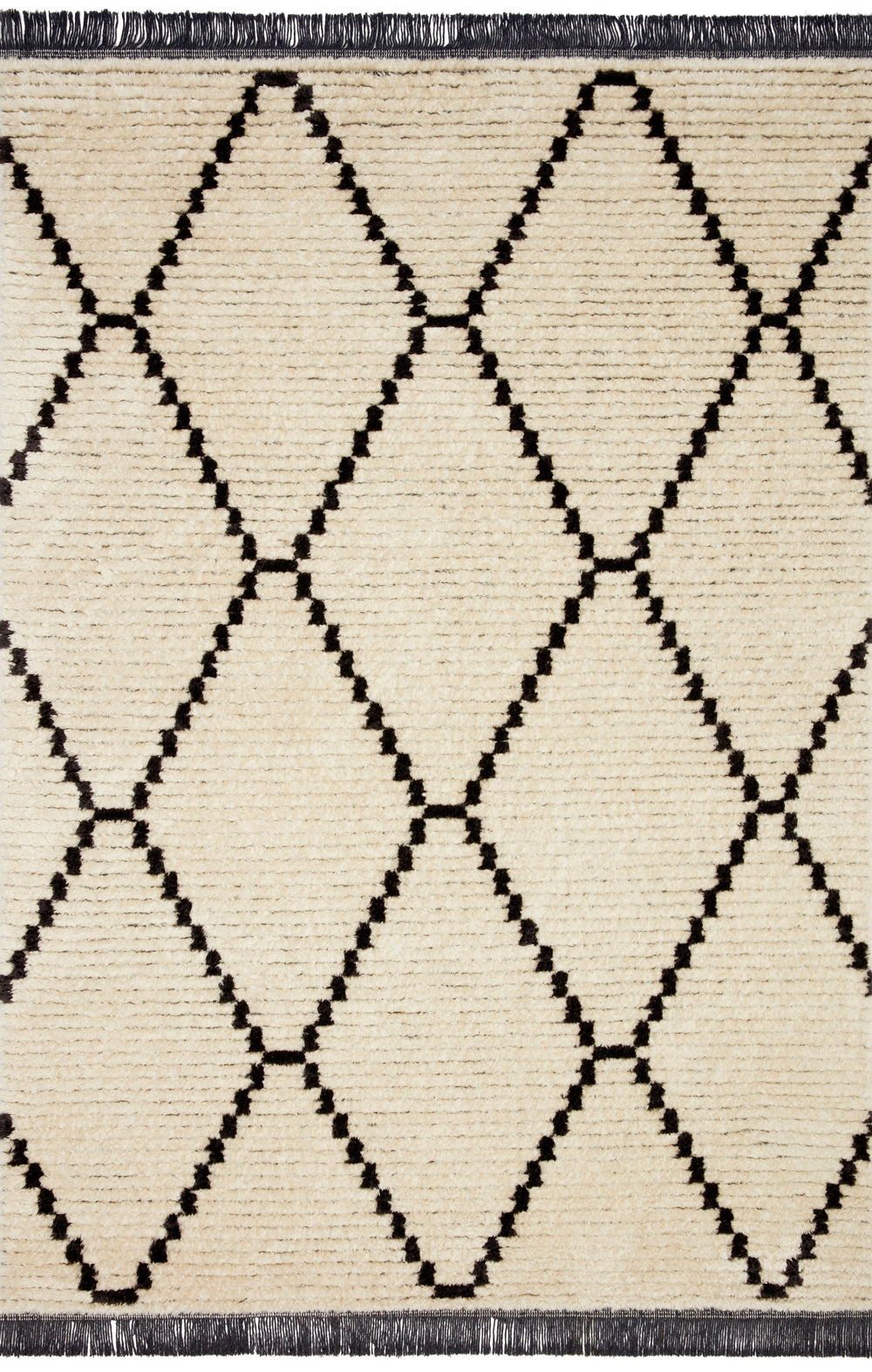 Alice Cream / Charcoal Rug (ALI-04)