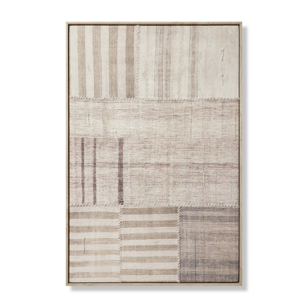 Pieced Work Beige / Brown Wall Art (PIECE)