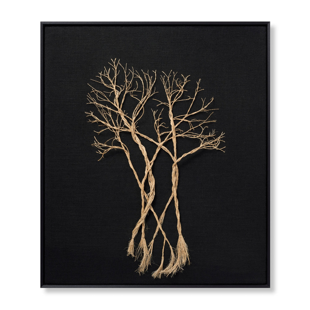 Roote art mural noir / beige enraciné
