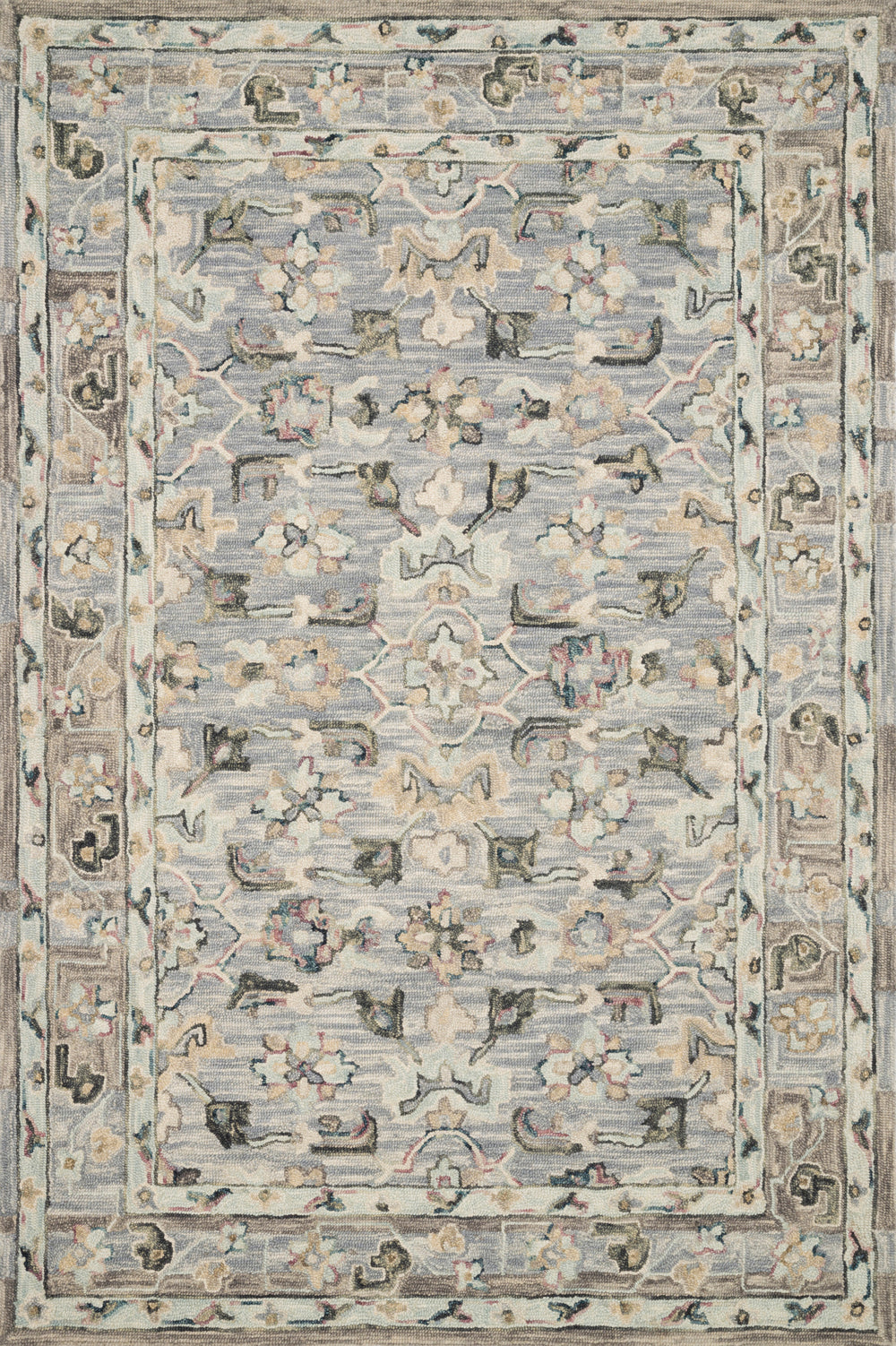 Tapis Beatty bleu clair / multicolore (BEA-04)