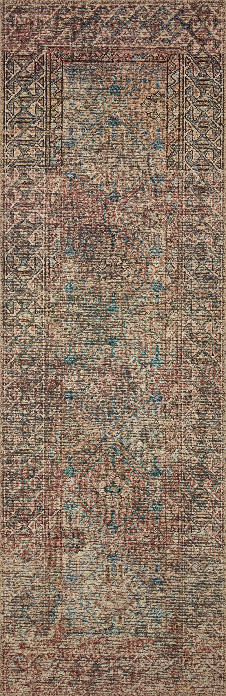 Billie Aqua / Rust Rug (BIL-04)
