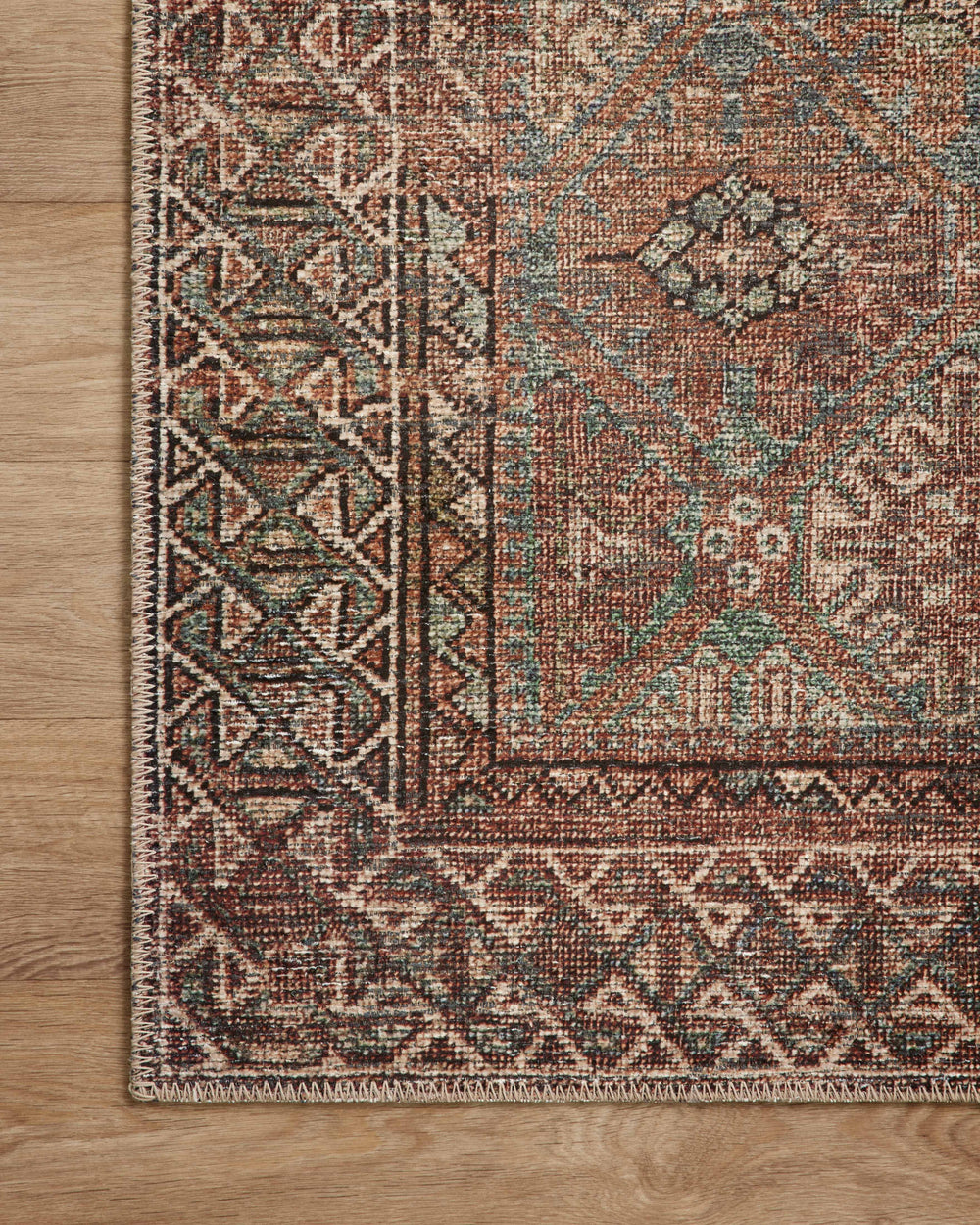 Billie Aqua / Rust Rug (BIL-04)