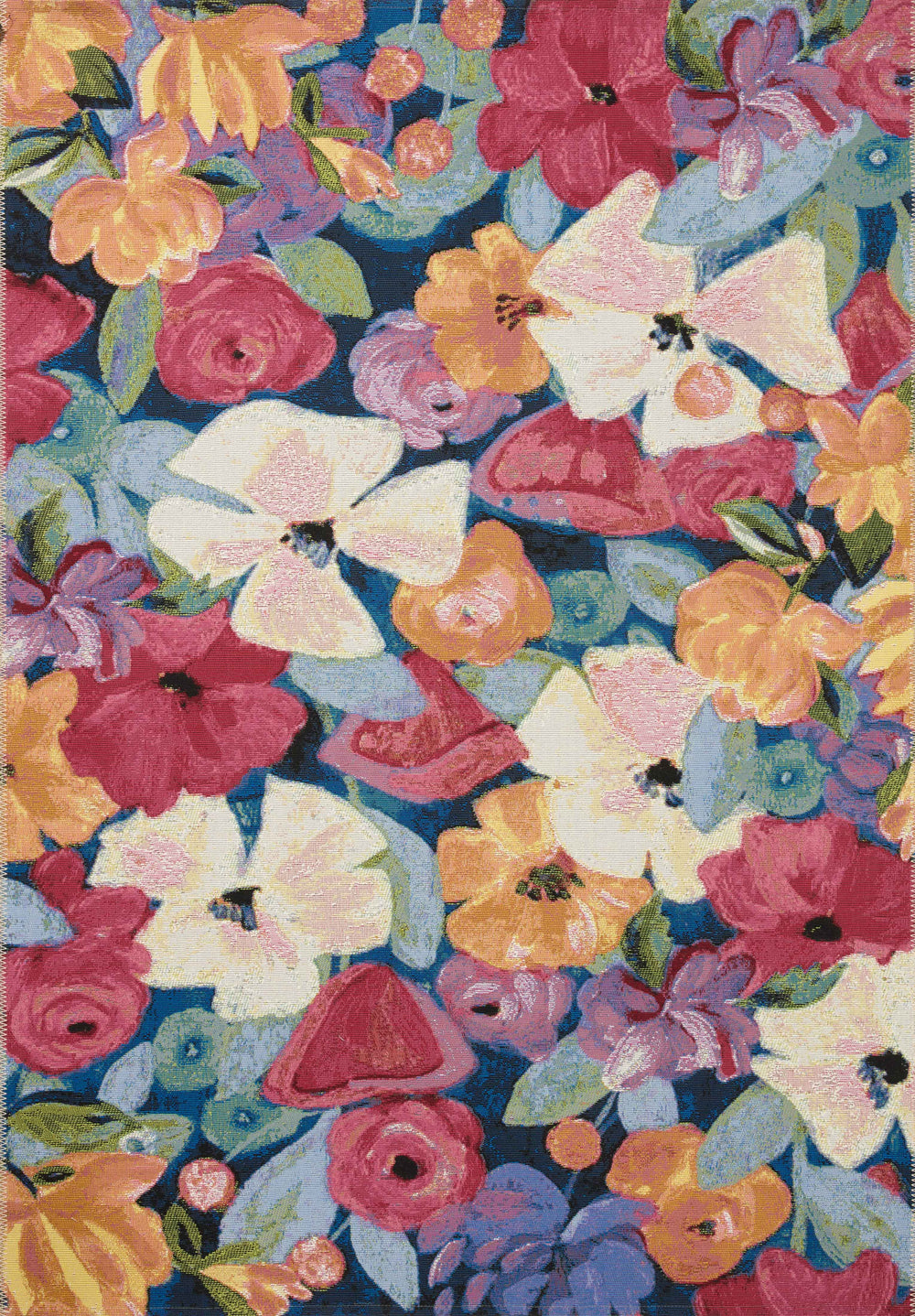 BOT-02 LOLOI Botanical Navy / Multi tapis