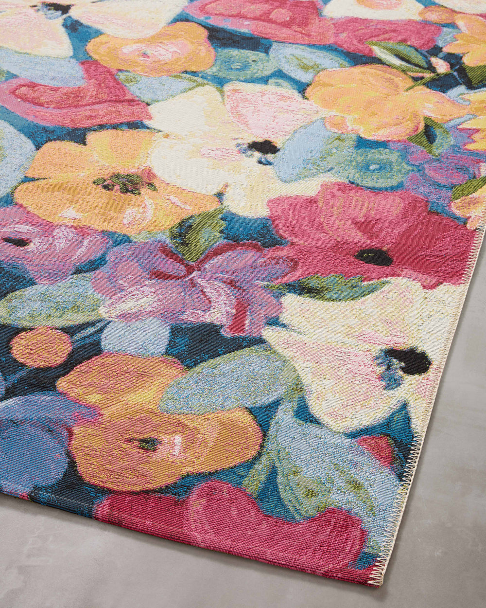 BOT-02 LOLOI Botanical Navy / Multi tapis