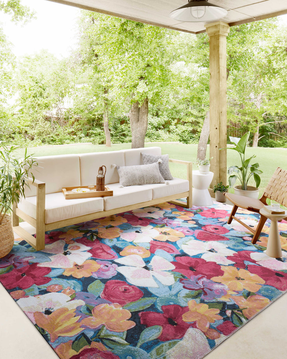 BOT-02 LOLOI Botanical Navy / Multi tapis