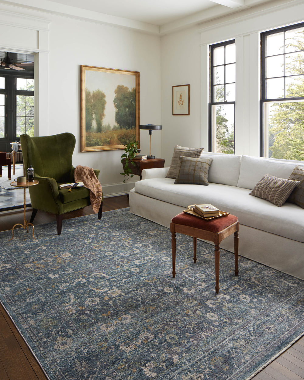 Bru-03 Loloi Bradbury Ocean / Gold Rug