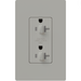 Lutron Claro Tamper-Resistant Receptacle for Dimming Use, Decorator-Style Outlet, 20A/125V, Dual for dimming, CAR-20-DDTR-GR-C, Gloss Gray - Union Lighting and Décor
