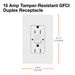 Lutron Claro Tamper-Resistant GFCI Duplex Receptacle, 15-Amp, Self-Testing, CAR-15-GFST-WH, Gloss White, Dimensions with Wall Plate - Union Lighting and Décor