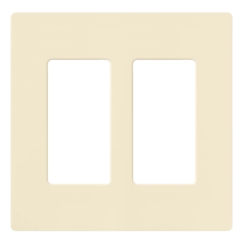 Lutron Claro 2 Gang Wall Plate for Decorator/Designer Paddle Switches and Dimmers, CW-2-AL, Gloss Almond - Union Lighting and Décor