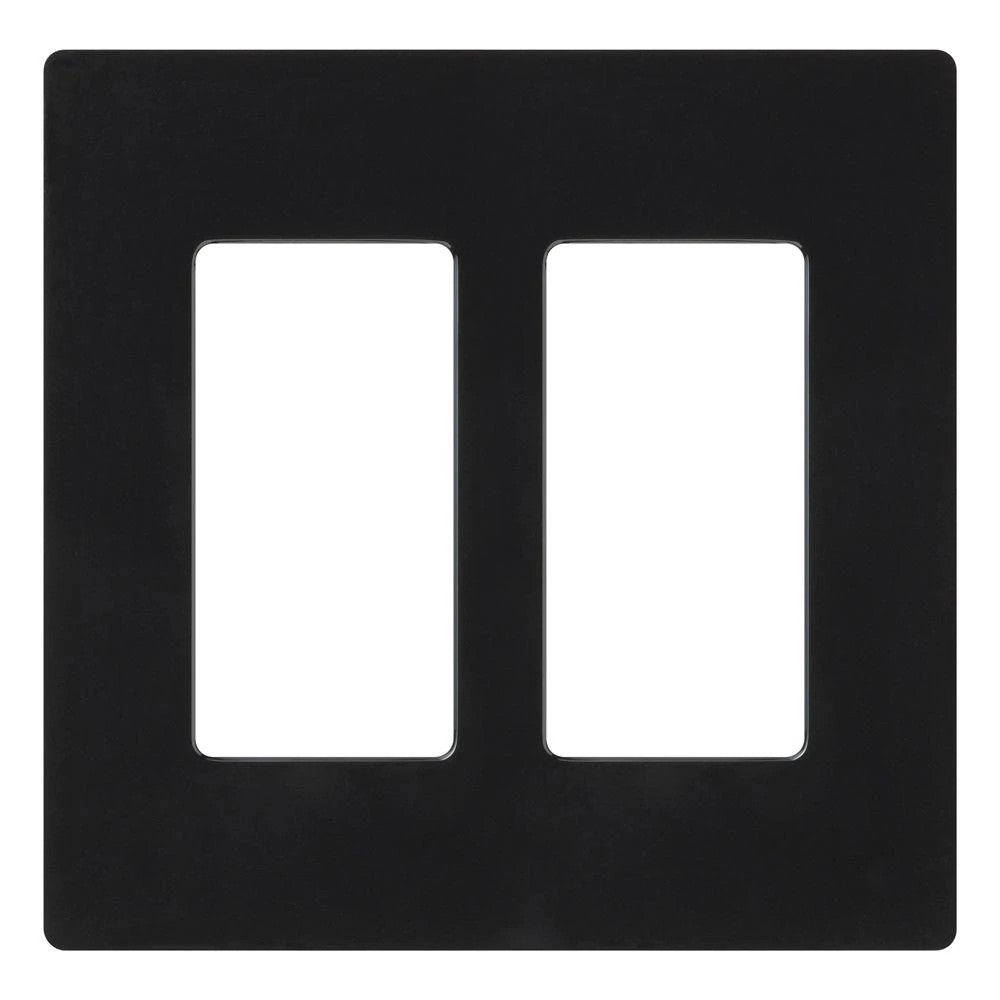 Lutron Claro 2 Gang Wall Plate for Decorator/Designer Paddle Switches and Dimmers, CW-2-BL, Gloss Black - Union Lighting and Décor