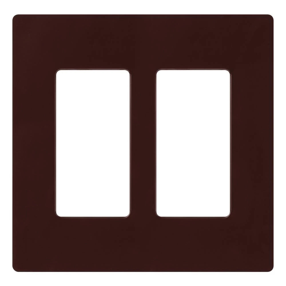 Lutron Claro 2 Gang Wall Plate for Decorator/Designer Paddle Switches and Dimmers, CW-2-BR, Gloss Brown - Union Lighting and Décor