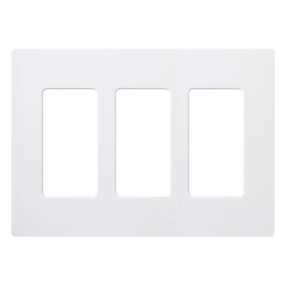 Lutron Claro 3 Gang Wall Plate for Decorator/Designer Paddle Switches and Dimmers, CW-3-WH, Gloss White - Union Lighting and Décor