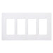 Lutron Claro 4 Gang Wall Plate for Decorator/Designer Paddle Switches and Dimmers, CW-4-WH, Gloss White - Union Lighting and Décor