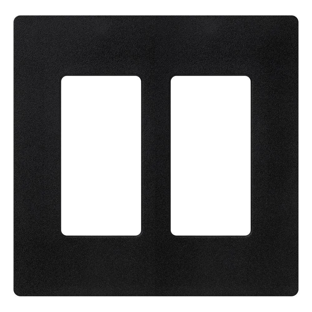 Lutron Claro 2 Gang Wall Plate for Decorator/Designer Paddle Switches and Dimmers, SC-2-MN, Satin Midnight - Union Lighting and Décor