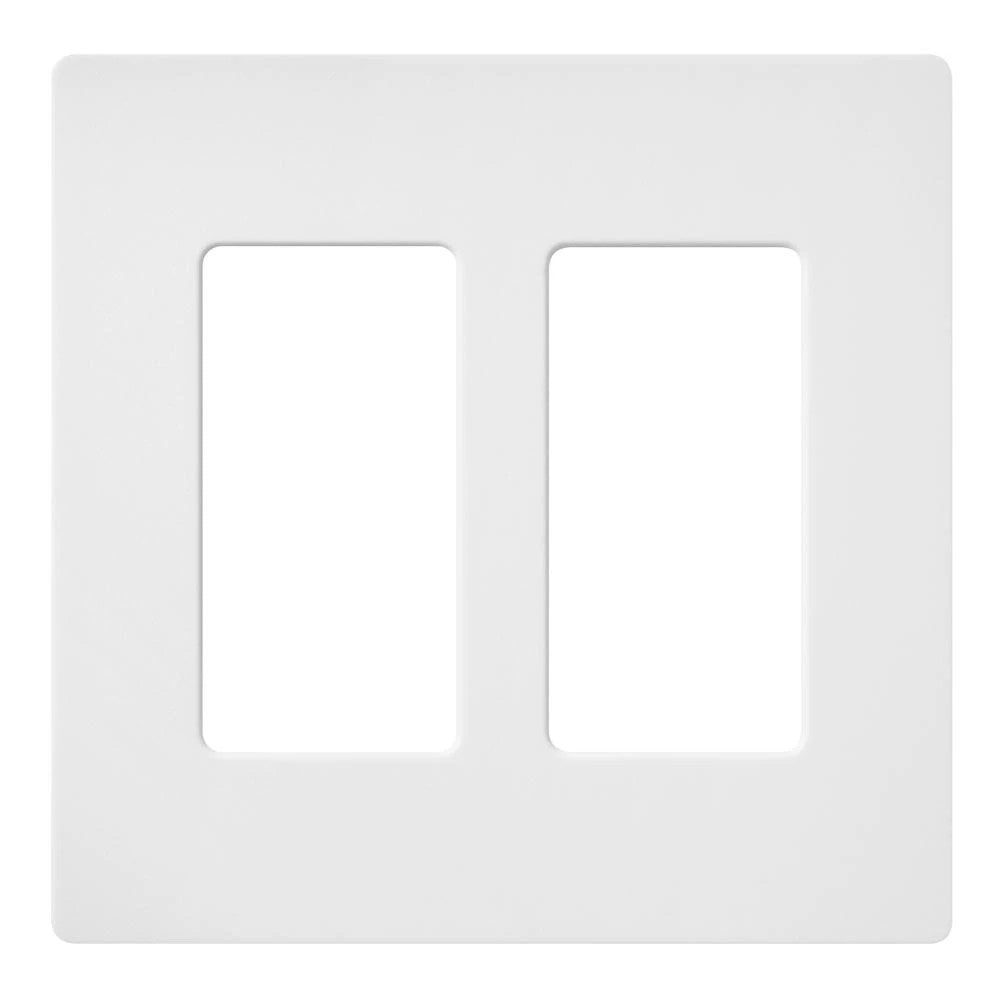 Lutron Claro 2 Gang Wall Plate for Decorator/Designer Paddle Switches and Dimmers, SC-2-SW, Satin Snow - Union Lighting and Décor