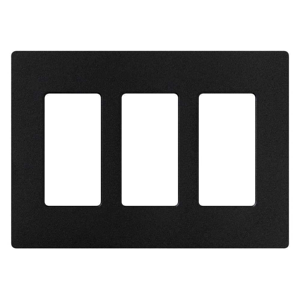 Lutron Claro 3 Gang Wall Plate for Decorator/Designer Paddle Switches and Dimmers, SC-3-MN, Satin Midnight - Union Lighting and Décor