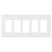 Lutron Claro 5 Gang Wall Plate for Decorator/Designer Paddle Switches and Dimmers, SC-6-SW, Satin Snow - Union Lighting and Décor