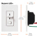 Lutron Skylark LED+ Dimmer Switch, No Neutral Required, 150W LED or 600W Inc/Hal, 120V, Single Pole/3-Way; With Clamshell Packaging, SCL-153PH-WH-C, Gloss White, Dimensions - Union Lighting and Décor