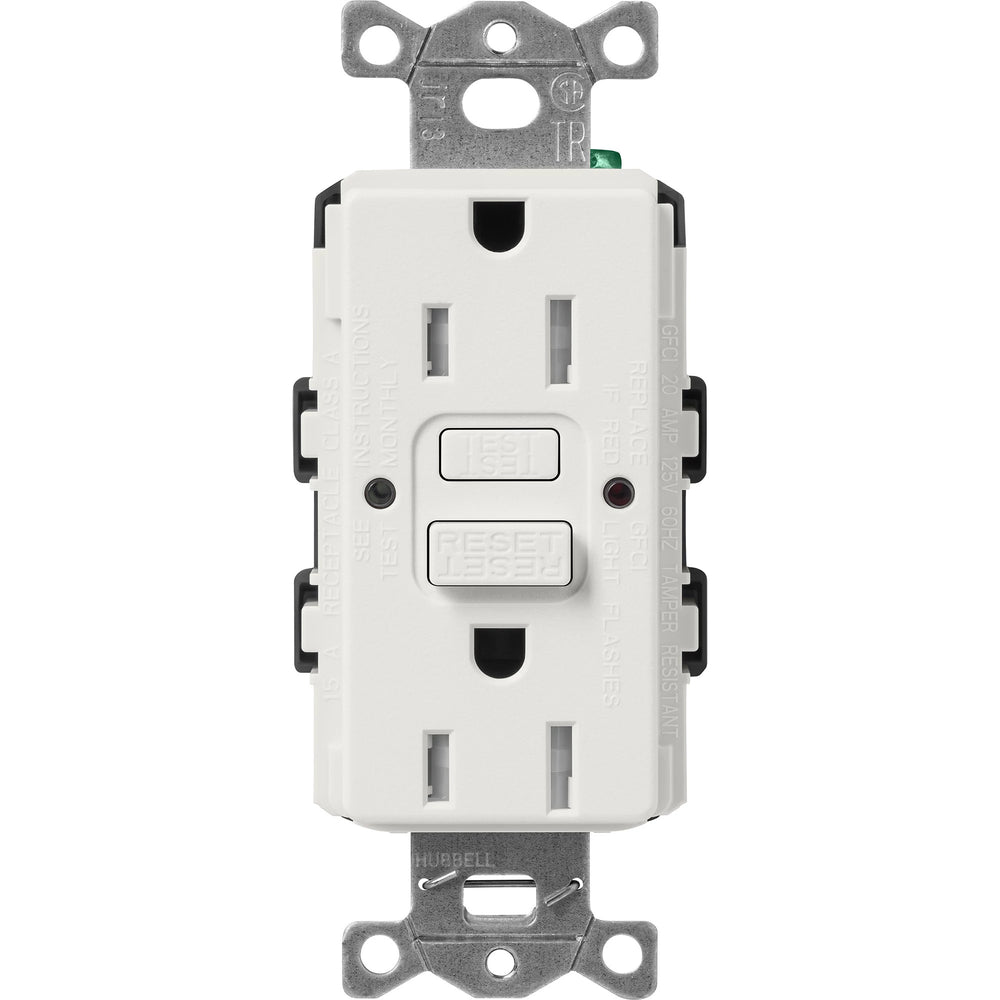 Lutron Claro Tamper-Resistant GFCI Duplex Receptacle, 15-Amp, Self-Testing, SCR-15-GFST-LG, Satin Lunar Gray - Union Lighting and Décor