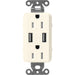 Lutron Claro 15-Amp Tamper-Resistant USB-A Duplex Receptacle, Decorator-Style Outlet, Self-Testing, SCR-15-UBTR-BI, Satin Biscuit - Union Lighting and Décor