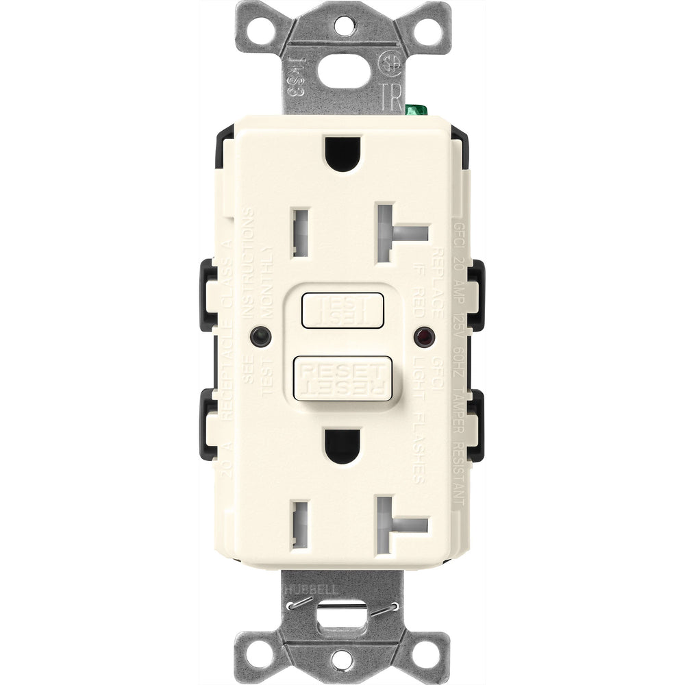 Lutron Claro Tamper-Resistant GFCI Duplex Receptacle, 20-Amp, Self-Testing, SCR-20-GFST-BI, Satin Biscuit - Union Lighting and Décor