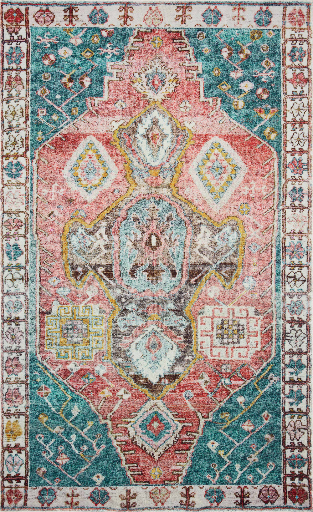 Fiona Rust / Green Rug (B20331)
