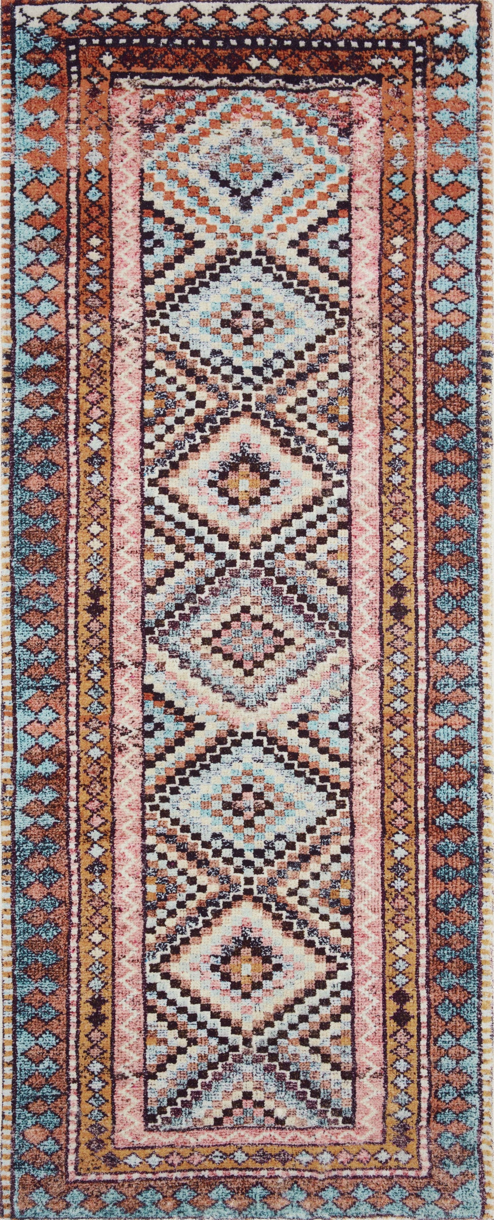 Fiona Coral / Blue Rug (B20345)