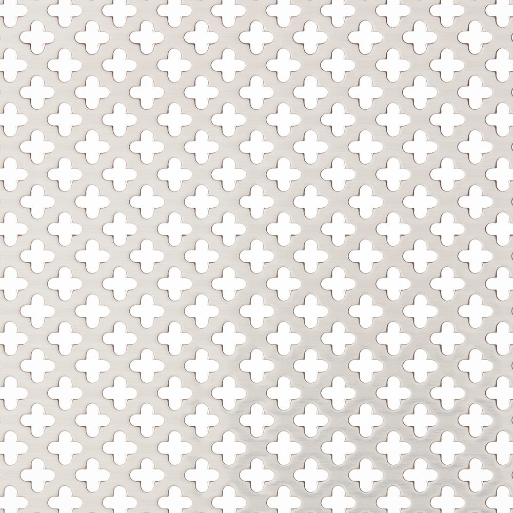  Small Club Perforated Grille In Aluminium with Floral Rosettes on Coarse Mesh