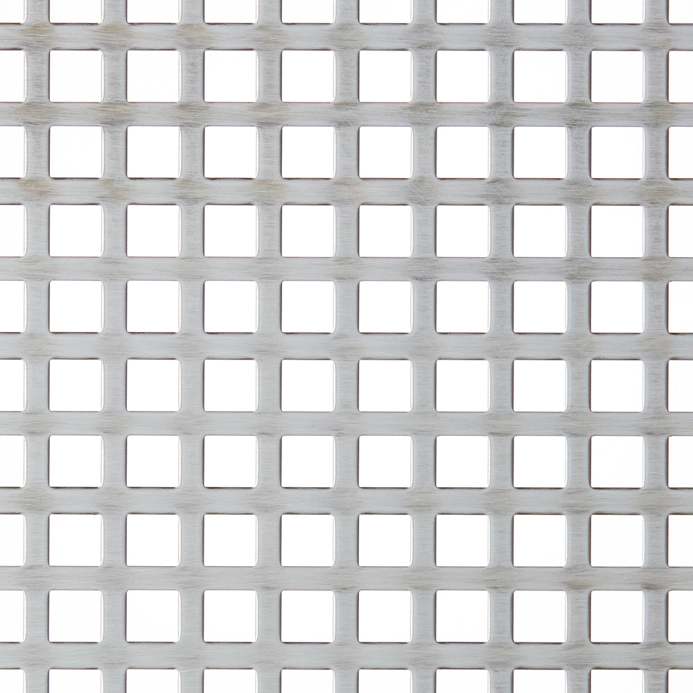  Square Perforated Grille In Aluminium with Floral Rosettes on Coarse Mesh