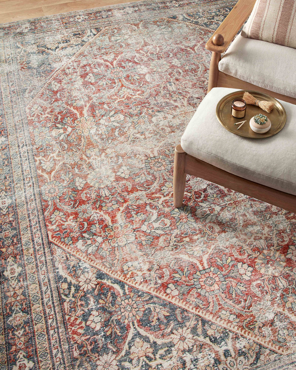 Tapis Georgie Rouge / Marine (GER-01)