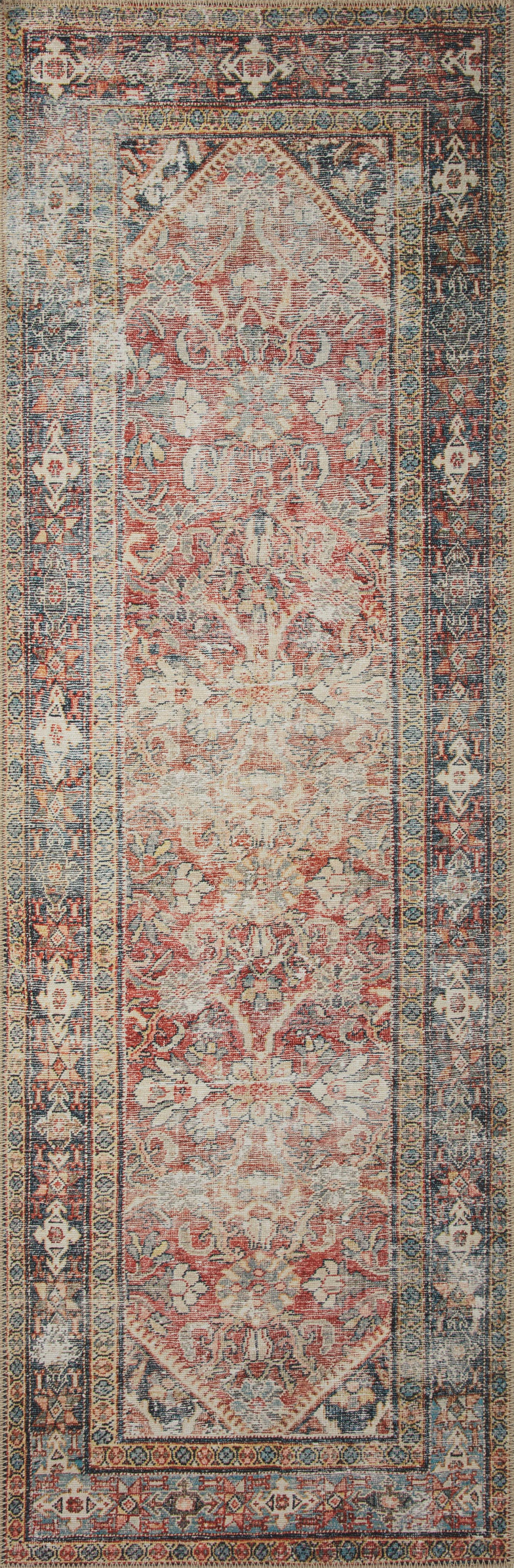 Tapis Georgie Rouge / Marine (GER-01)