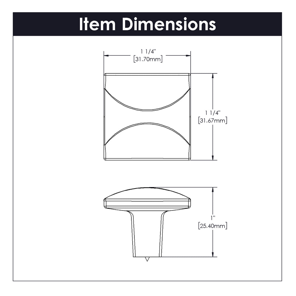 Crest Square Knob