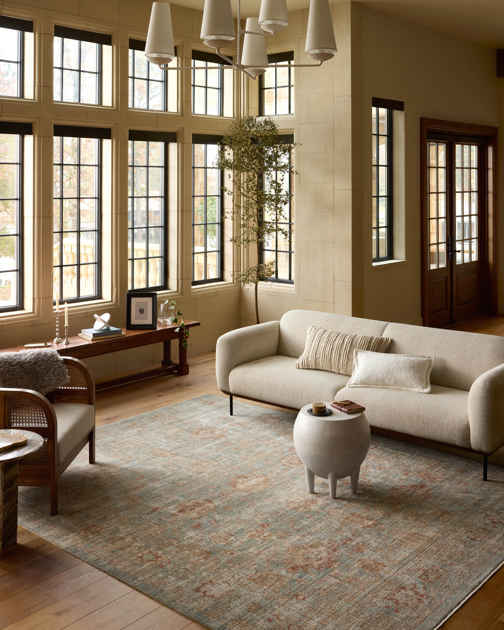 Heritage Aqua / Terracotta Rug (HER-06)