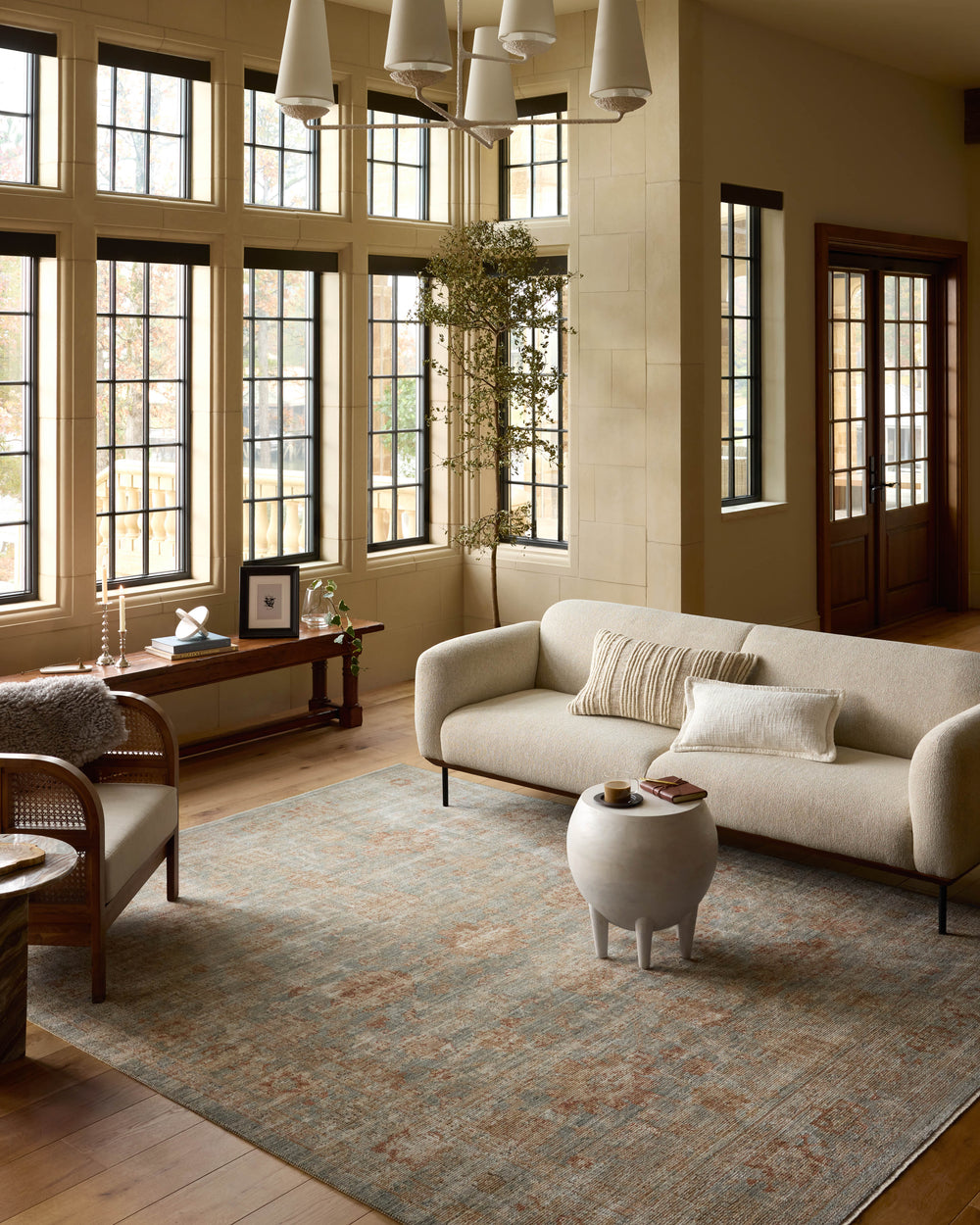 Heritage Aqua / Terracotta Rug (HER-06)