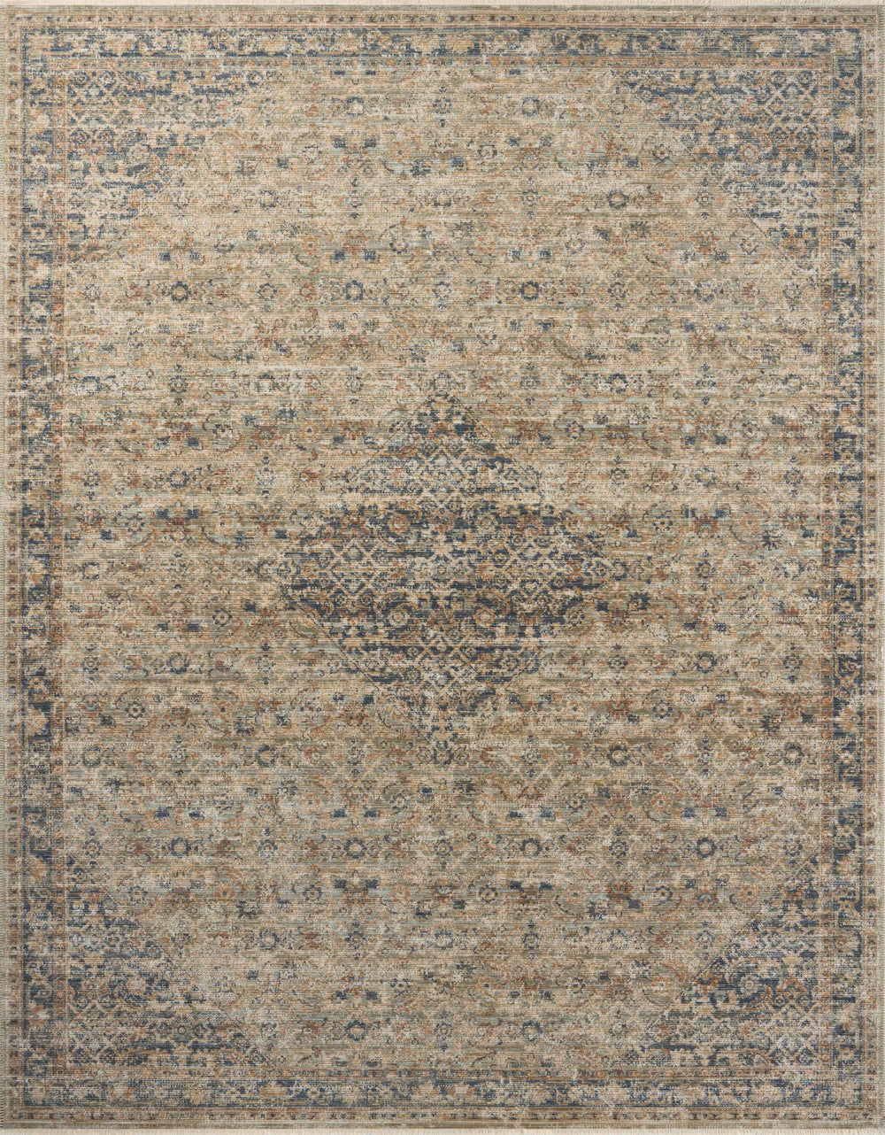 Heritage Sage / Navy Rug (HER-08)
