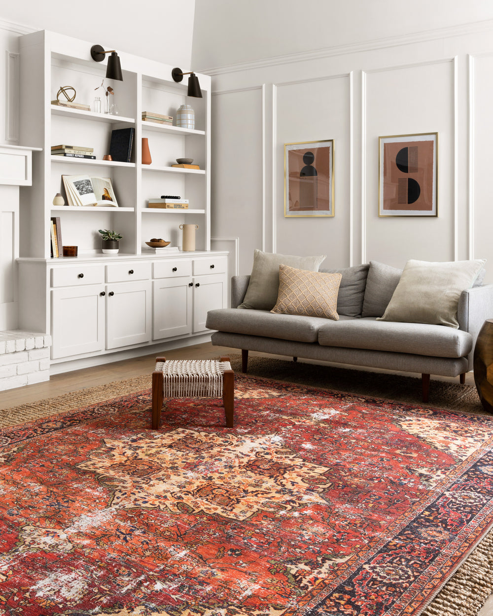 Loren Red / Navy Rug (LQ-07)