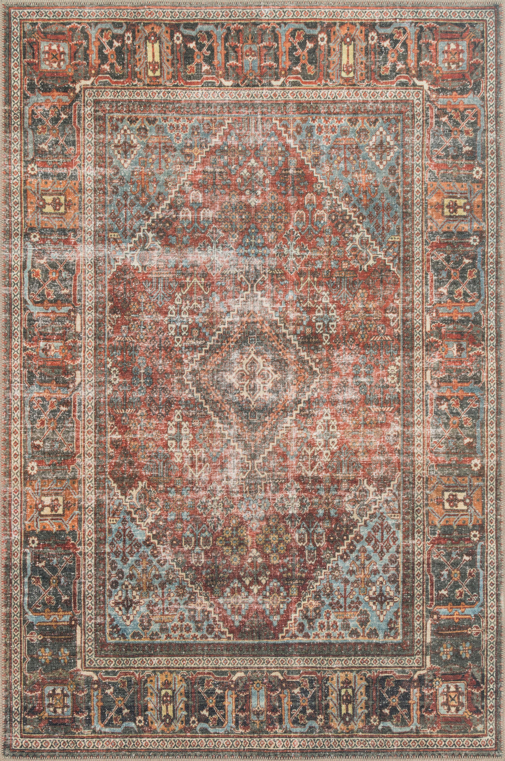 LQ-13 Loloi Loren Brick / Midnight Rug