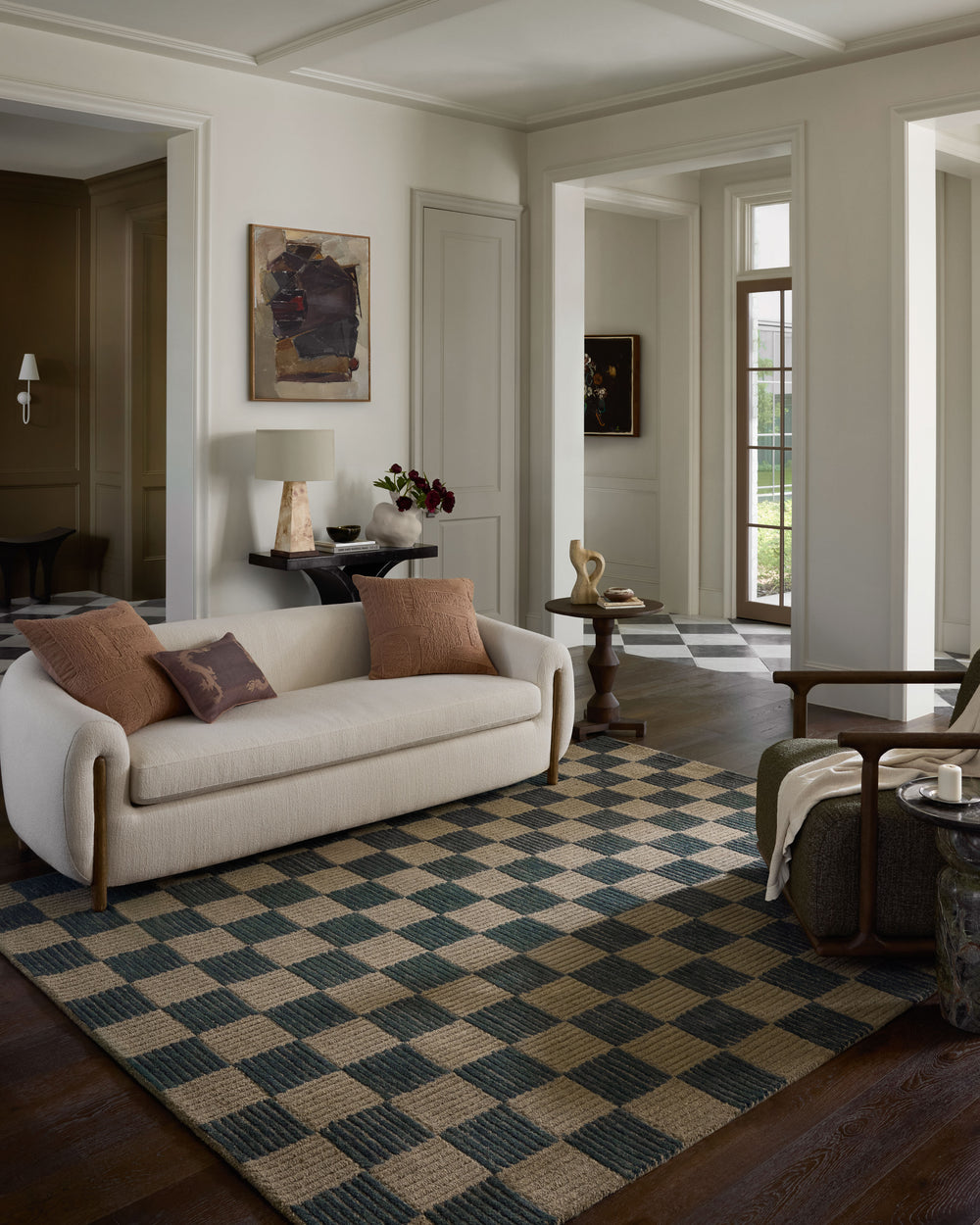 Tapis Madi taupe / marine (MDX-04)