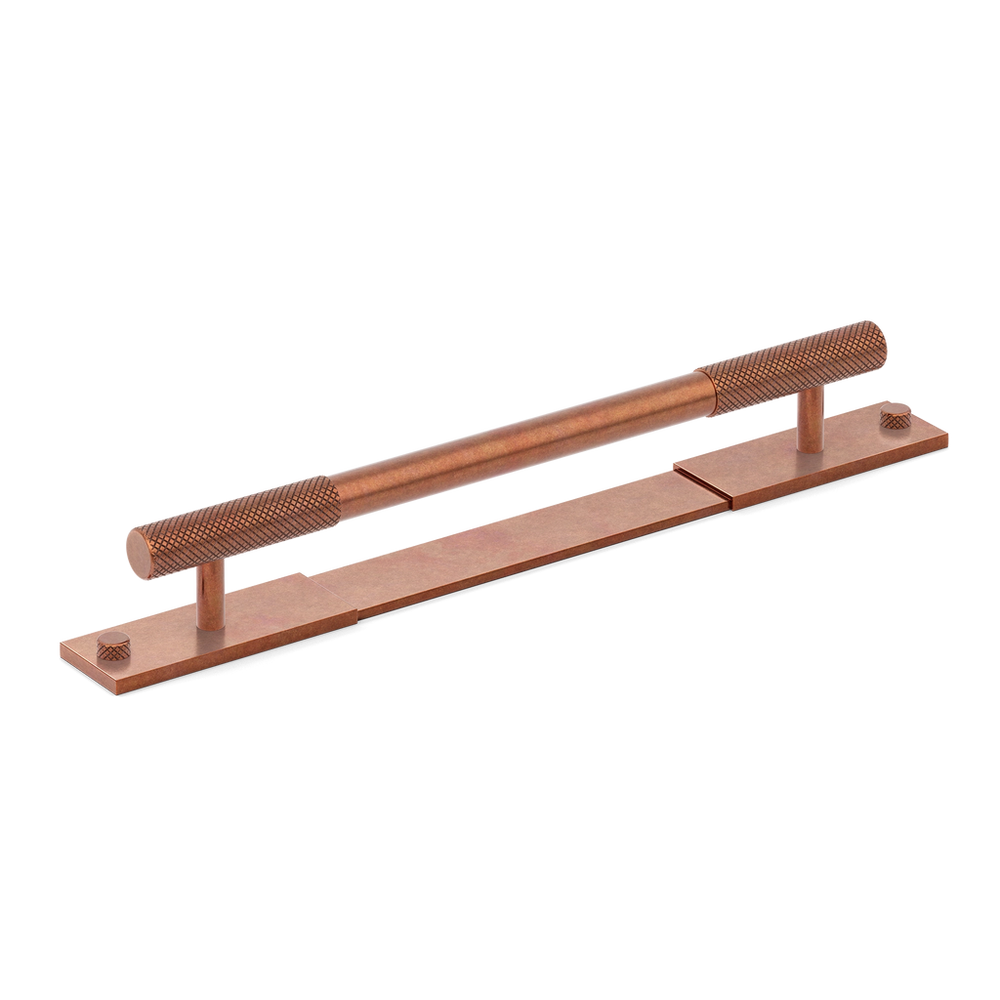 Armac_Martin_MIX_Handle_Diamond_Knurl_With_Back_Plate_Aged_Copper