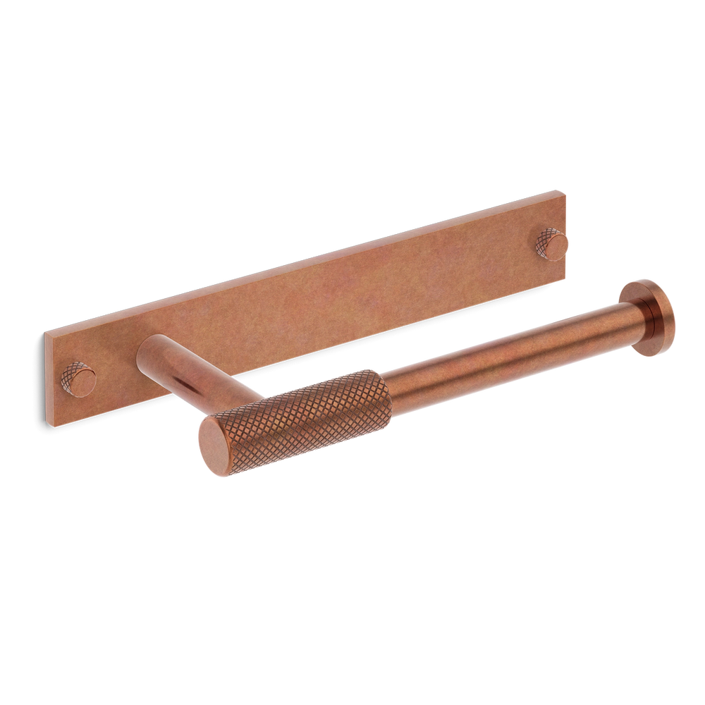 Armac_Martin_MIX_Toilet_Roll_Holder_Diamond_Knurl_With_Plate_Aged_Copper