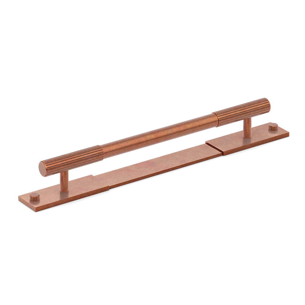 Armac_Martin_MIX_Handle_Straight_Knurl_With_Back_Plate_Aged_Copper