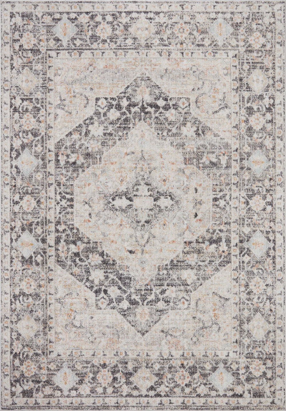 Lun-01 Loloi Monroe Charcoal / Multi tapis