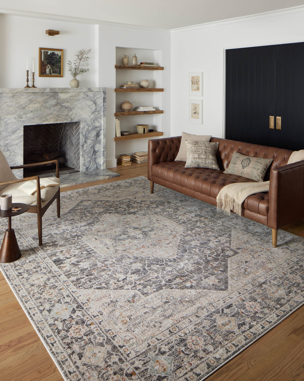 Lun-01 Loloi Monroe Charcoal / Multi tapis