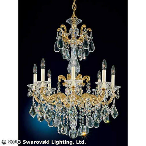 Schonbek - Eight Light Chandelier - La Scala - Heirloom Gold- Union Lighting Luminaires Decor