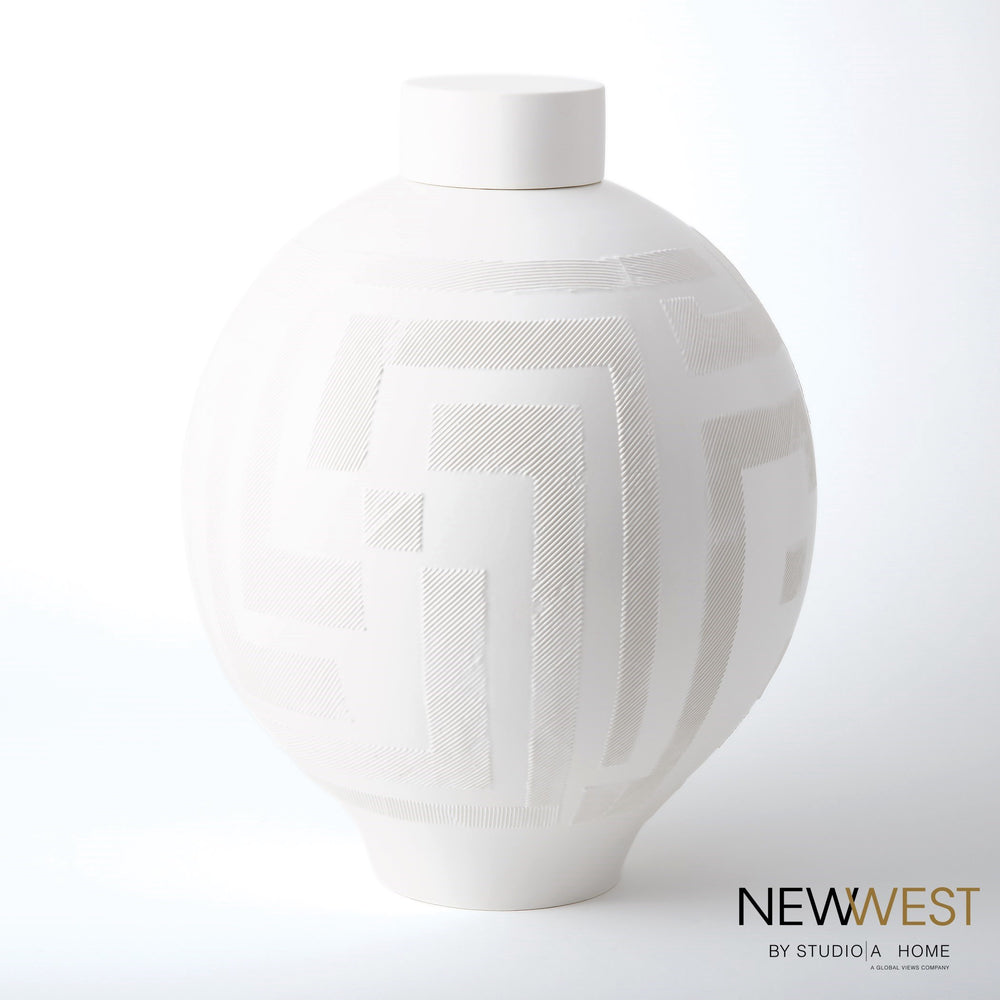 Chaco Lidded Jar Matte White