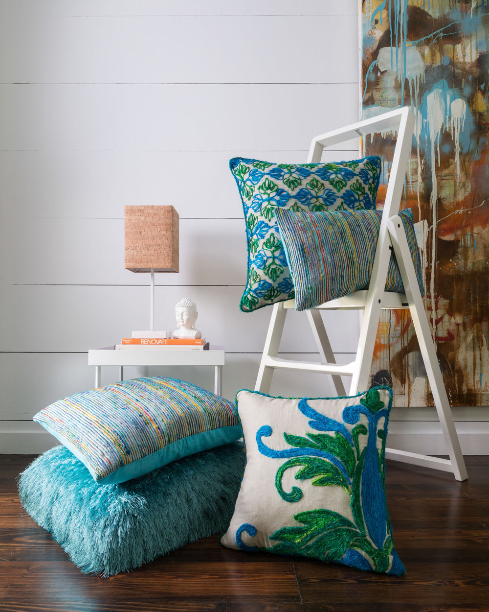 Blue / Multi Pillow (P0242)