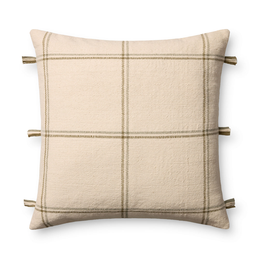 Lainey Natural / Olive Pillow (PAL0060)